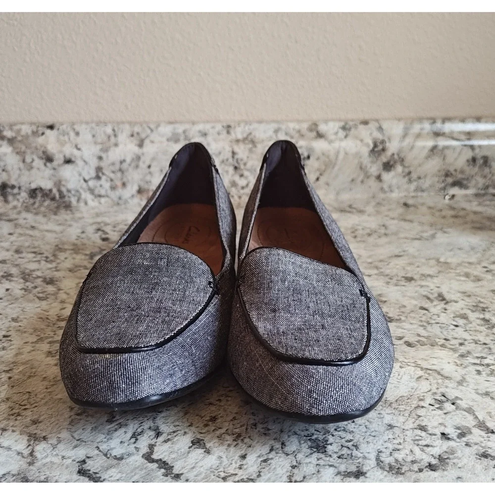Clarks Artisan Keesha Luca Loafers Womens 8 Black‎ Fabric Textured Slip On Shoes